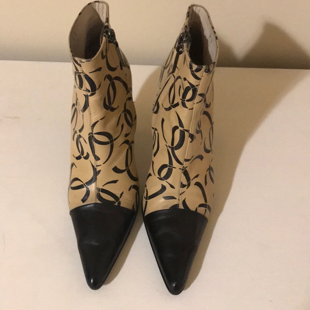 Vintage Chanel Signature Booties Size 38
